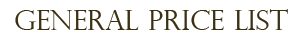 General Price List
